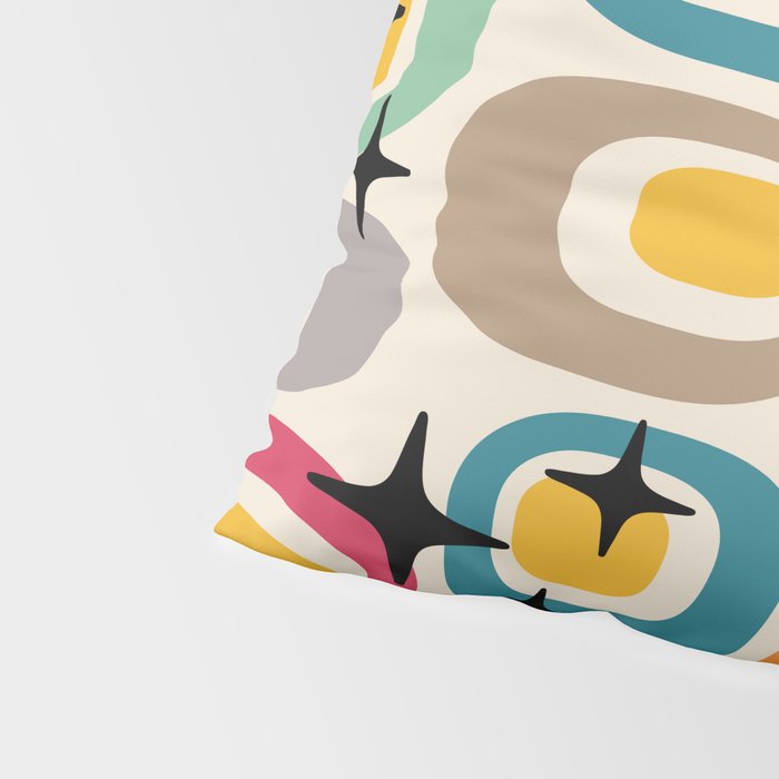 Retro Mid Century Modern Atomic Pattern 533 Googie Pillow Sham Gallery Image 4