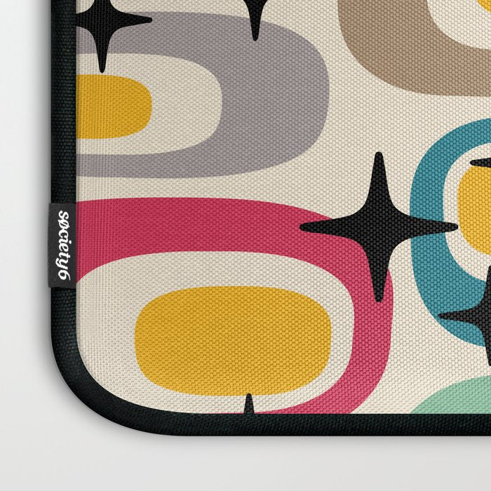 Retro Mid Century Modern Atomic Pattern 533 Googie Laptop Sleeve Gallery Image 3