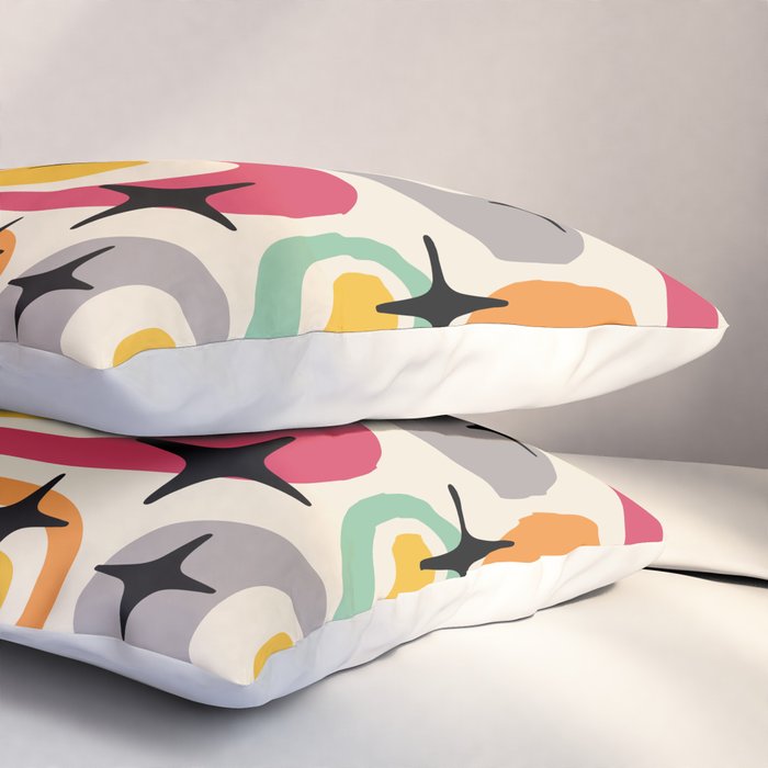 Retro Mid Century Modern Atomic Pattern 533 Googie Pillow Sham Gallery Image 3