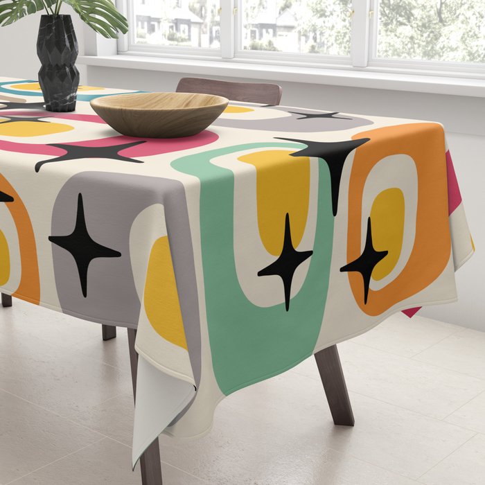 Retro Mid Century Modern Atomic Pattern 533 Googie Tablecloth Gallery Image 3