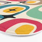 Retro Mid Century Modern Atomic Pattern 533 Googie Bath Mat Gallery Image 3