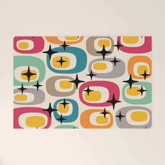 Retro Mid Century Modern Atomic Pattern 533 Googie Welcome Mat Gallery Image 1