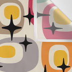 Retro Mid Century Modern Atomic Pattern 533 Googie Wall Tapestry Gallery Image 3