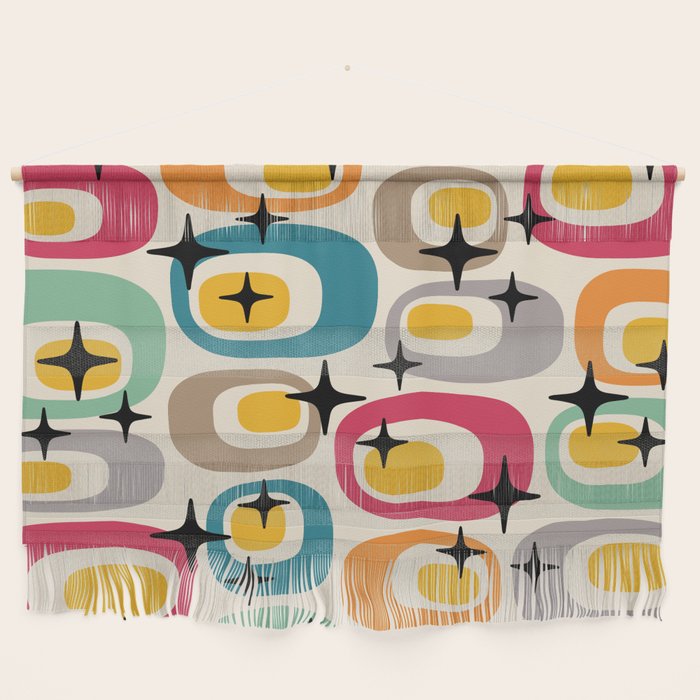 Retro Mid Century Modern Atomic Pattern 533 Googie Wall Hanging Gallery Image 1
