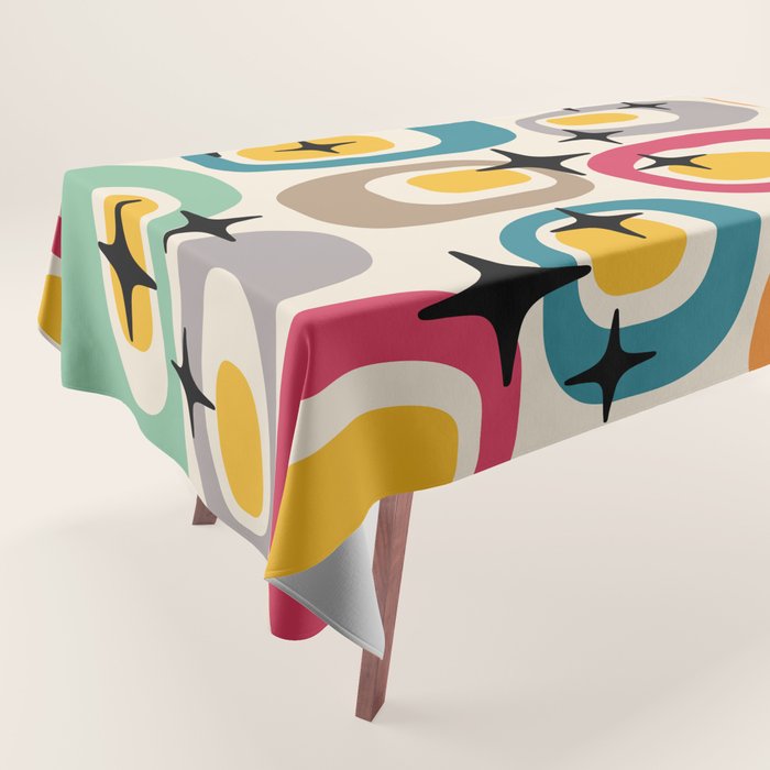 Retro Mid Century Modern Atomic Pattern 533 Googie Tablecloth Gallery Image 1