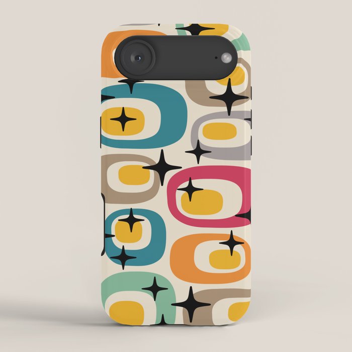 Retro Mid Century Modern Atomic Pattern 533 Googie iPhone Case Gallery Image 2
