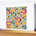 Retro Mid Century Modern Atomic Pattern 533 Googie Wall Mural Gallery Image 2