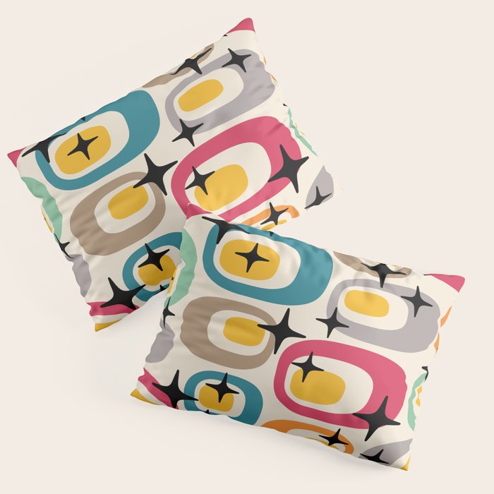 Retro Mid Century Modern Atomic Pattern 533 Googie Pillow Sham Gallery Image 1