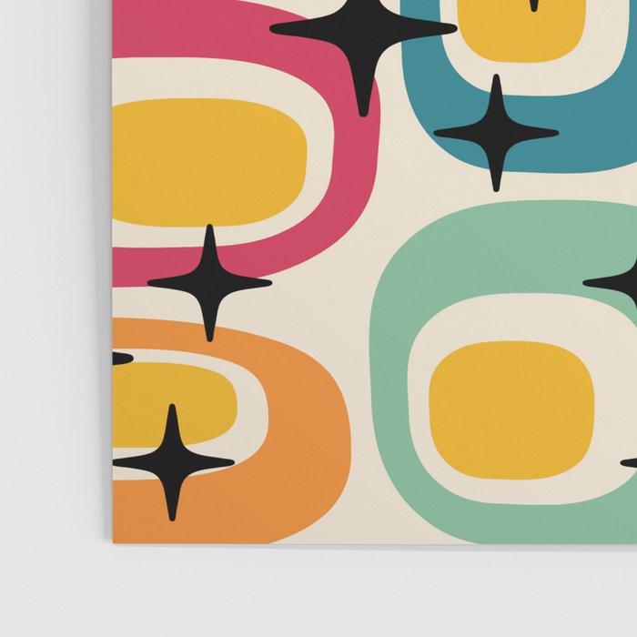 Retro Mid Century Modern Atomic Pattern 533 Googie Poster Gallery Image 3
