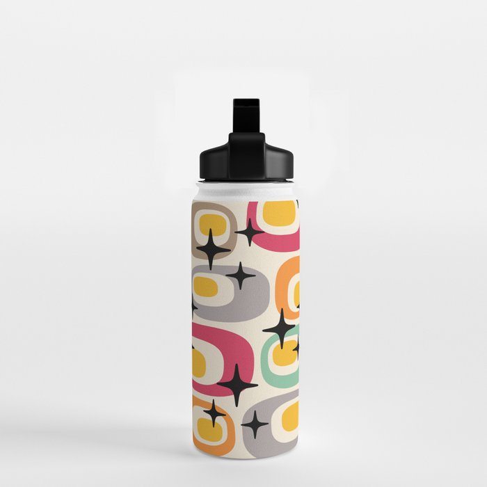 Retro Mid Century Modern Atomic Pattern 533 Googie Water Bottle Gallery Image 2