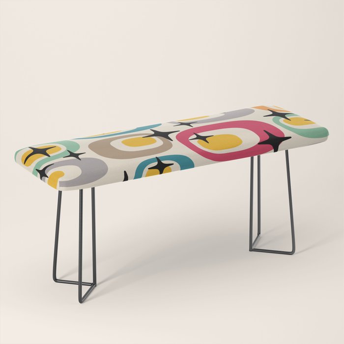 Retro Mid Century Modern Atomic Pattern 533 Googie Bench Gallery Image 1