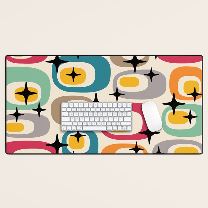 Retro Mid Century Modern Atomic Pattern 533 Googie Desk Mat Gallery Image 1
