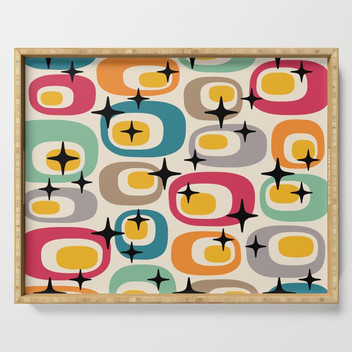 Retro Mid Century Modern Atomic Pattern 533 Googie Serving Tray Gallery Image 1