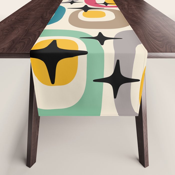 Retro Mid Century Modern Atomic Pattern 533 Googie Table Runner Gallery Image 1