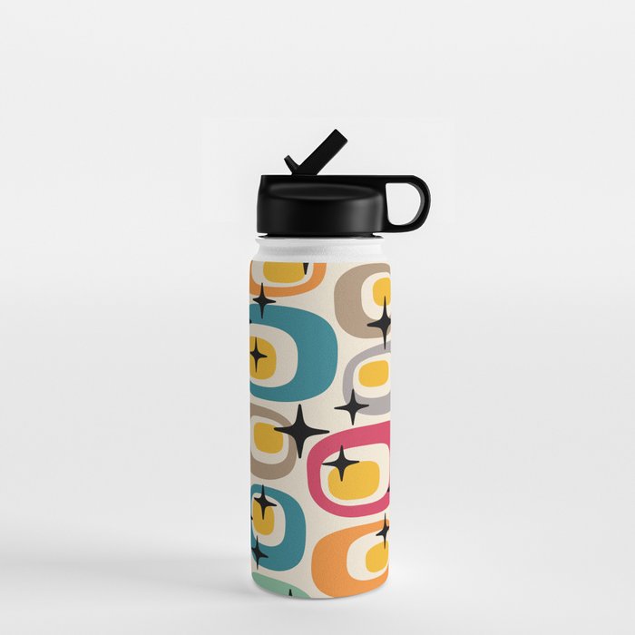 Retro Mid Century Modern Atomic Pattern 533 Googie Water Bottle Gallery Image 1