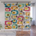 Retro Mid Century Modern Atomic Pattern 533 Googie Wall Mural Gallery Image 1