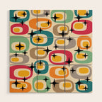 Retro Mid Century Modern Atomic Pattern 533 Googie Wood Wall Art Gallery Image 1
