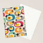 Retro Mid Century Modern Atomic Pattern 533 Googie Stationery Card Gallery Image 2