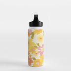 Yellow Garden Floral Pattern Water Bottle Gallery Image 3