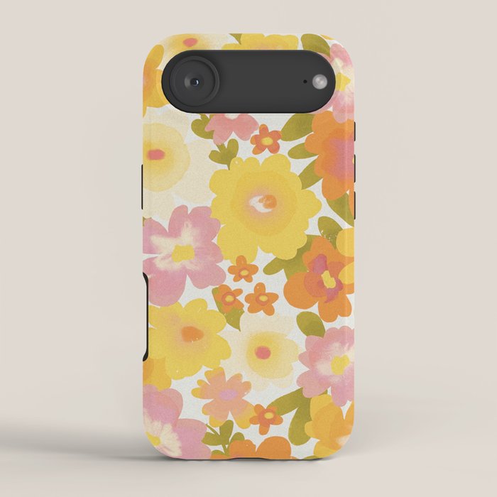 Yellow Garden Floral Pattern iPhone Case Gallery Image 2