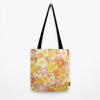 Yellow Garden Floral Pattern Tote Bag Gallery Image 2