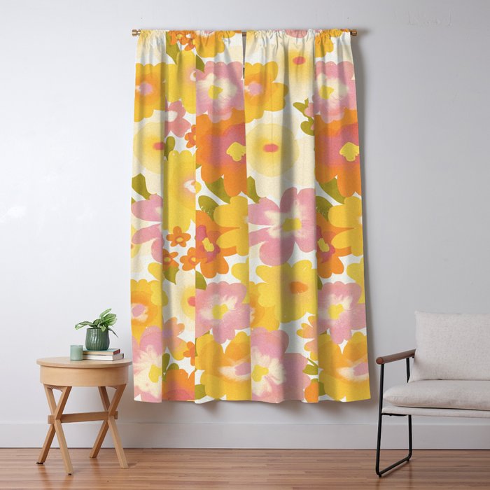 Yellow Garden Floral Pattern Window Curtain Gallery Image 5
