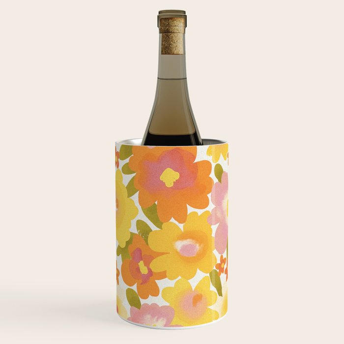 Yellow Garden Floral Pattern Wine Chiller Gallery Image 3