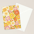 Yellow Garden Floral Pattern Stationery Card Gallery Image 2