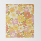 Yellow Garden Floral Pattern Throw Blanket Gallery Image 2