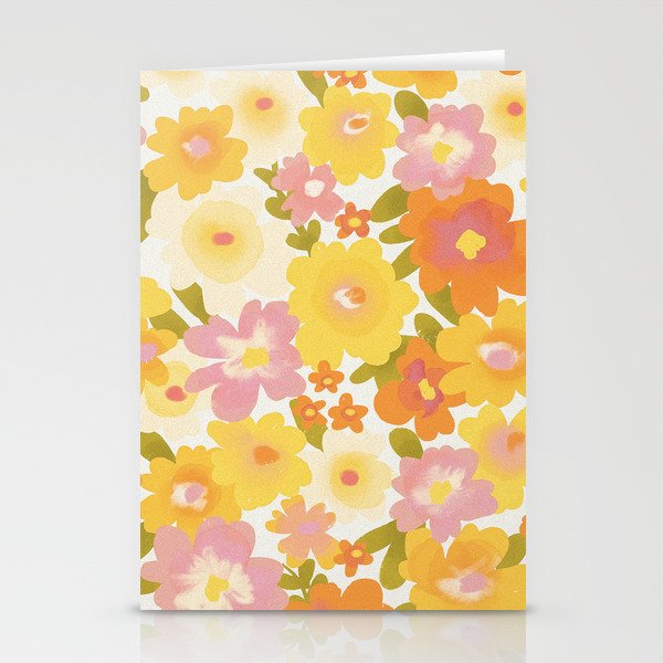 Yellow Garden Floral Pattern Stationery Card Gallery Image 2
