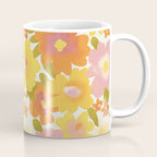 Yellow Garden Floral Pattern Coffee Mug Gallery Image 1