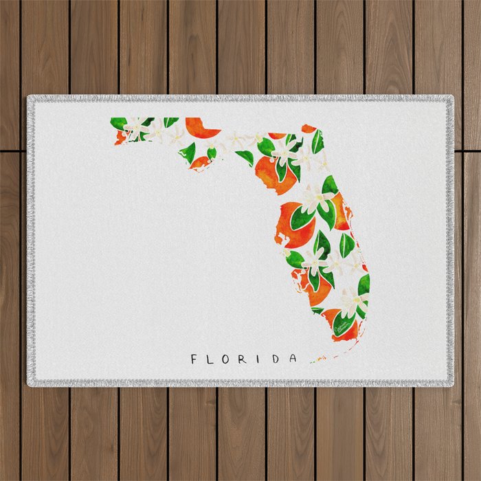 Florida State Flower - Orange Blossoms Outdoor Rug Gallery Image 1