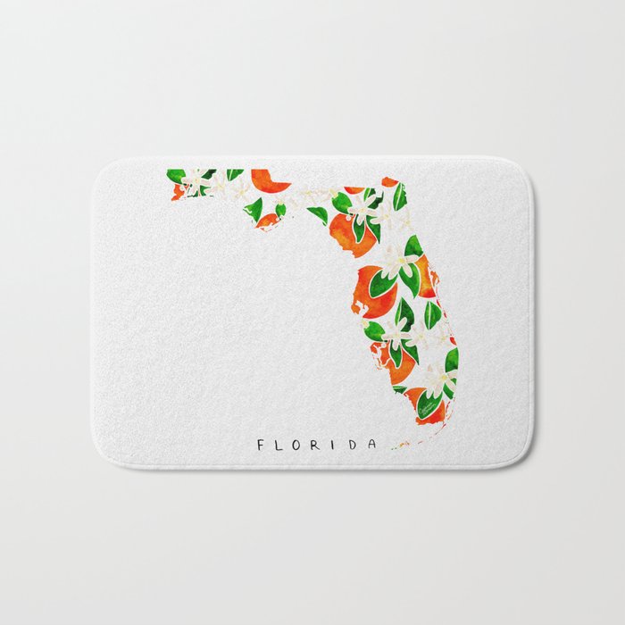 Florida State Flower - Orange Blossoms Bath Mat Gallery Image 1