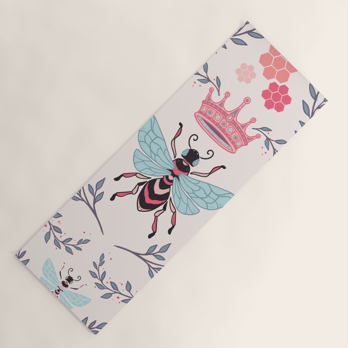 Queen Bee - Coral Pink Yoga Mat Gallery Image 1