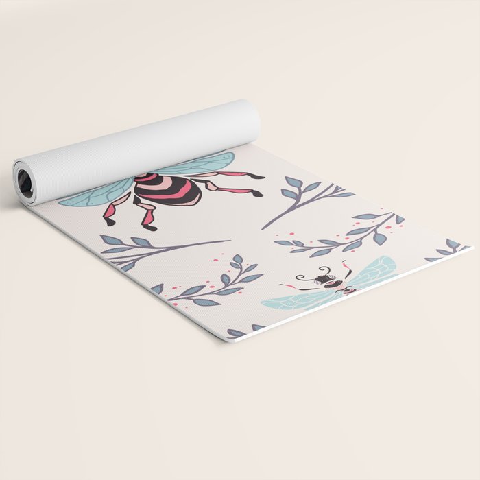 Queen Bee - Coral Pink Yoga Mat Gallery Image 2