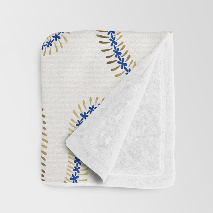 Snake Skeleton - Navy & Gold Palette Throw Blanket Gallery Image 3