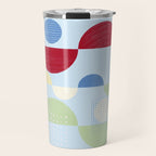 Abstract Geometric Half-Circles with Hand-Drawn Details Travel Mug Gallery Image 1