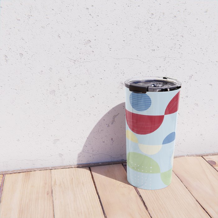 Abstract Geometric Half-Circles with Hand-Drawn Details Travel Mug Gallery Image 4
