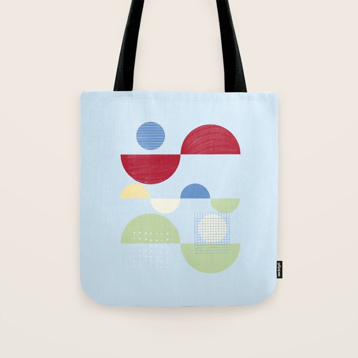 Abstract Geometric Half-Circles with Hand-Drawn Details Tote Bag Gallery Image 1