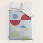 Abstract Geometric Half-Circles with Hand-Drawn Details Comforter Gallery Image 6