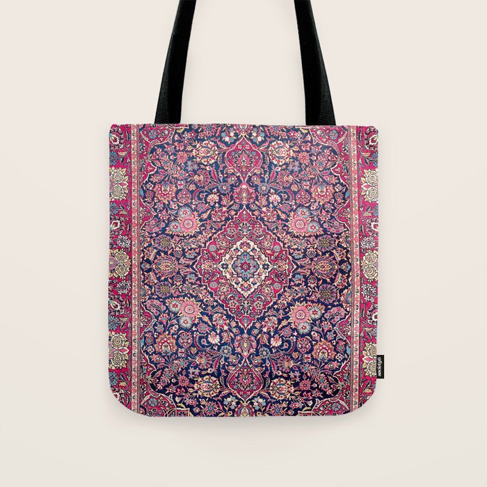 Kashan Central Persian Rug Print Tote Bag Gallery Image 1