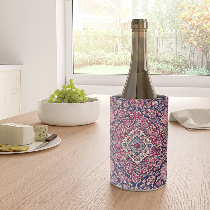 Kashan Central Persian Rug Print Wine Chiller Gallery Image 4
