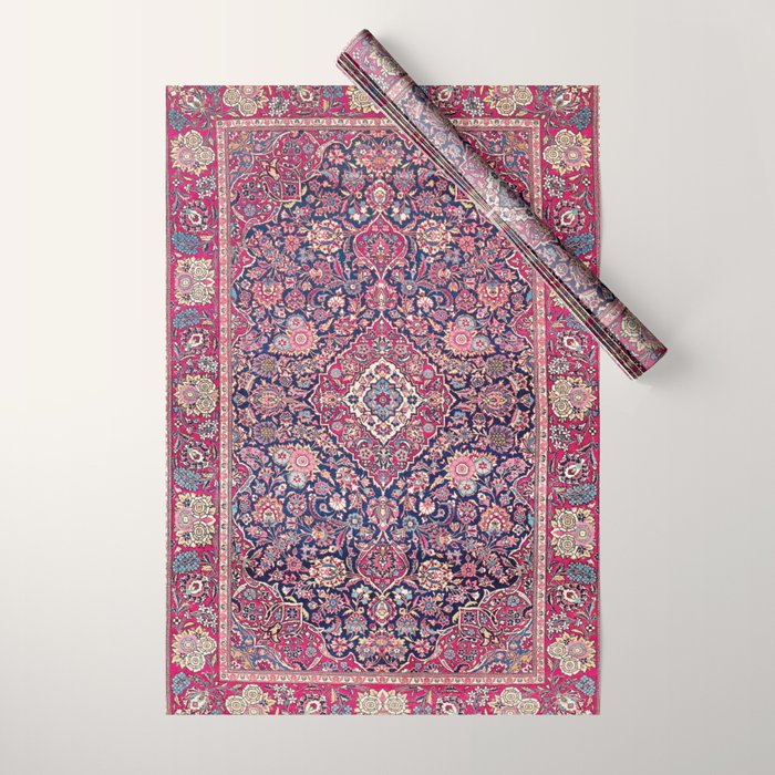 Kashan Central Persian Rug Print Wrapping Paper Gallery Image 1