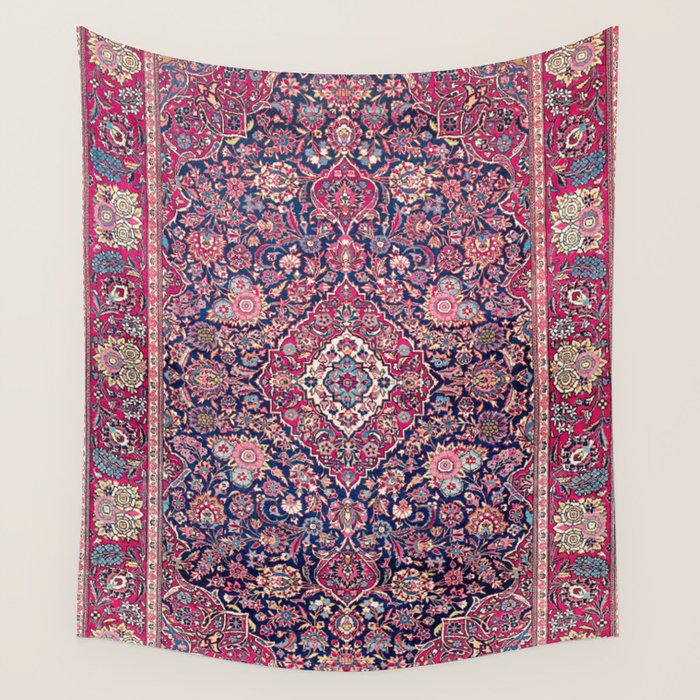 Kashan Central Persian Rug Print Wall Tapestry Gallery Image 1
