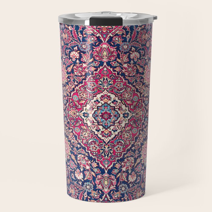 Kashan Central Persian Rug Print Travel Mug Gallery Image 1