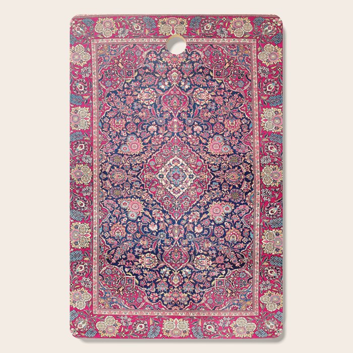 Kashan Central Persian Rug Print Cutting Board Gallery Image 1