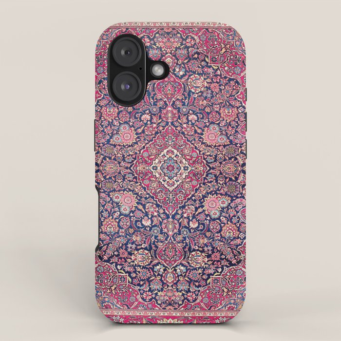 Kashan Central Persian Rug Print iPhone Case Gallery Image 1