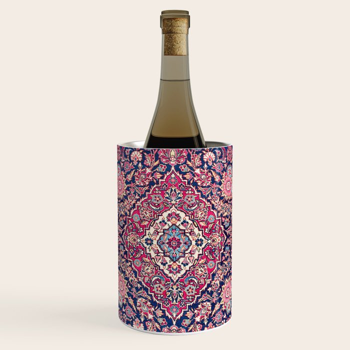 Kashan Central Persian Rug Print Wine Chiller Gallery Image 1