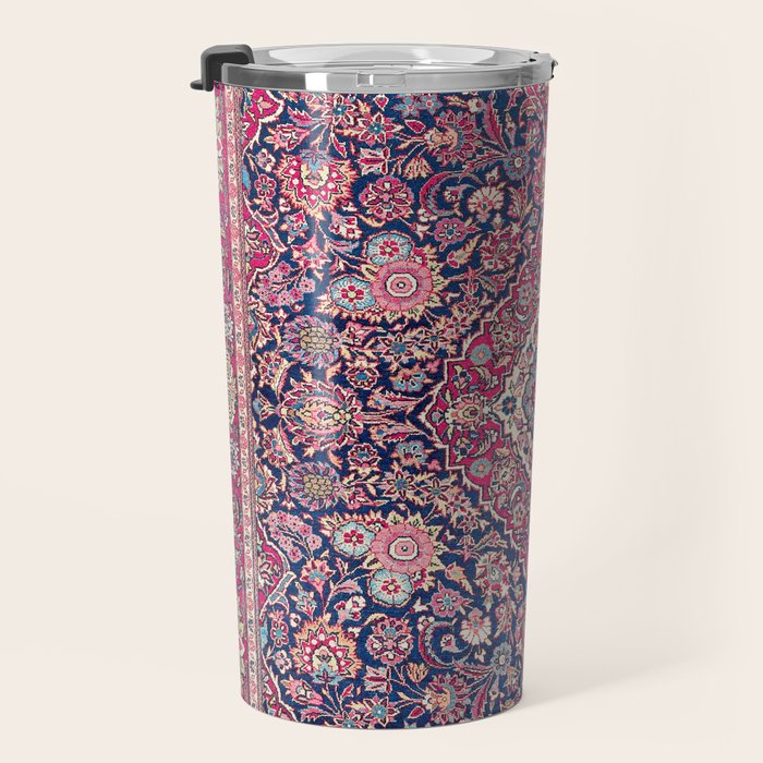 Kashan Central Persian Rug Print Travel Mug Gallery Image 3