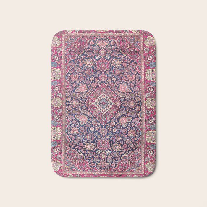 Kashan Central Persian Rug Print Bath Mat Gallery Image 1